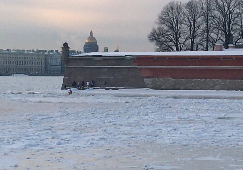 Human winter walri (Morzhi) Saint Petersburg