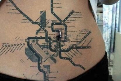 Subway metro tattoo