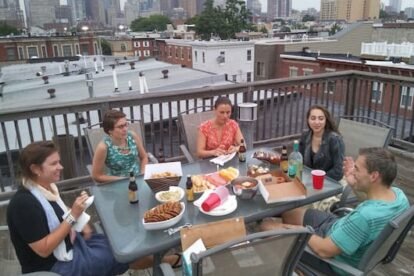 Meeting the Philly Spotters on Rob's roof terrace