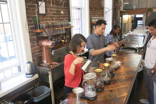 Synchronized coffee making at Revolver