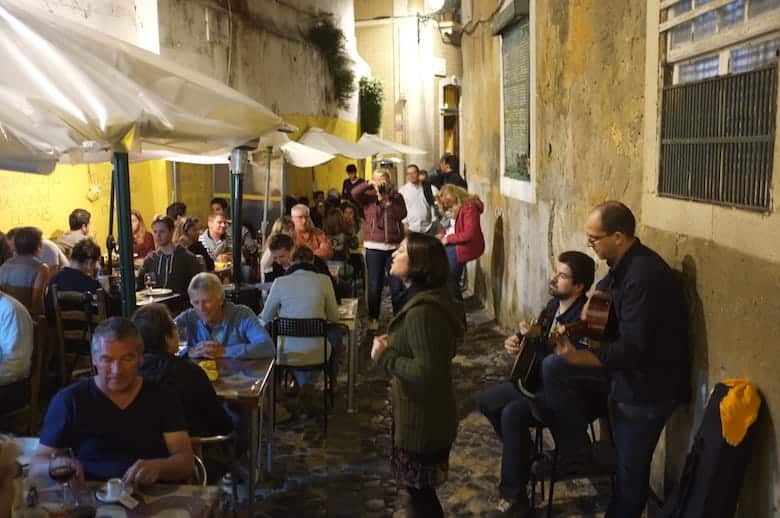Perfect last night in Lisbon with outdoor Fado in Mouraria
