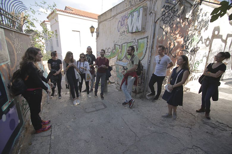 Learning about street art - in groups of 10