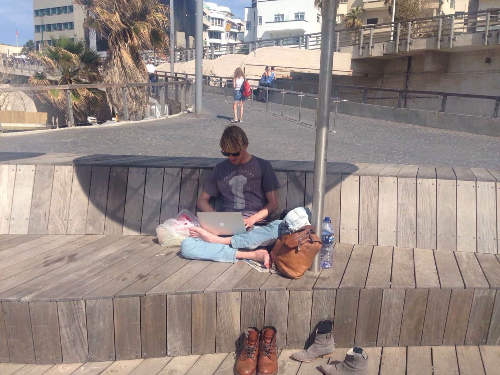 Bart working on the beach