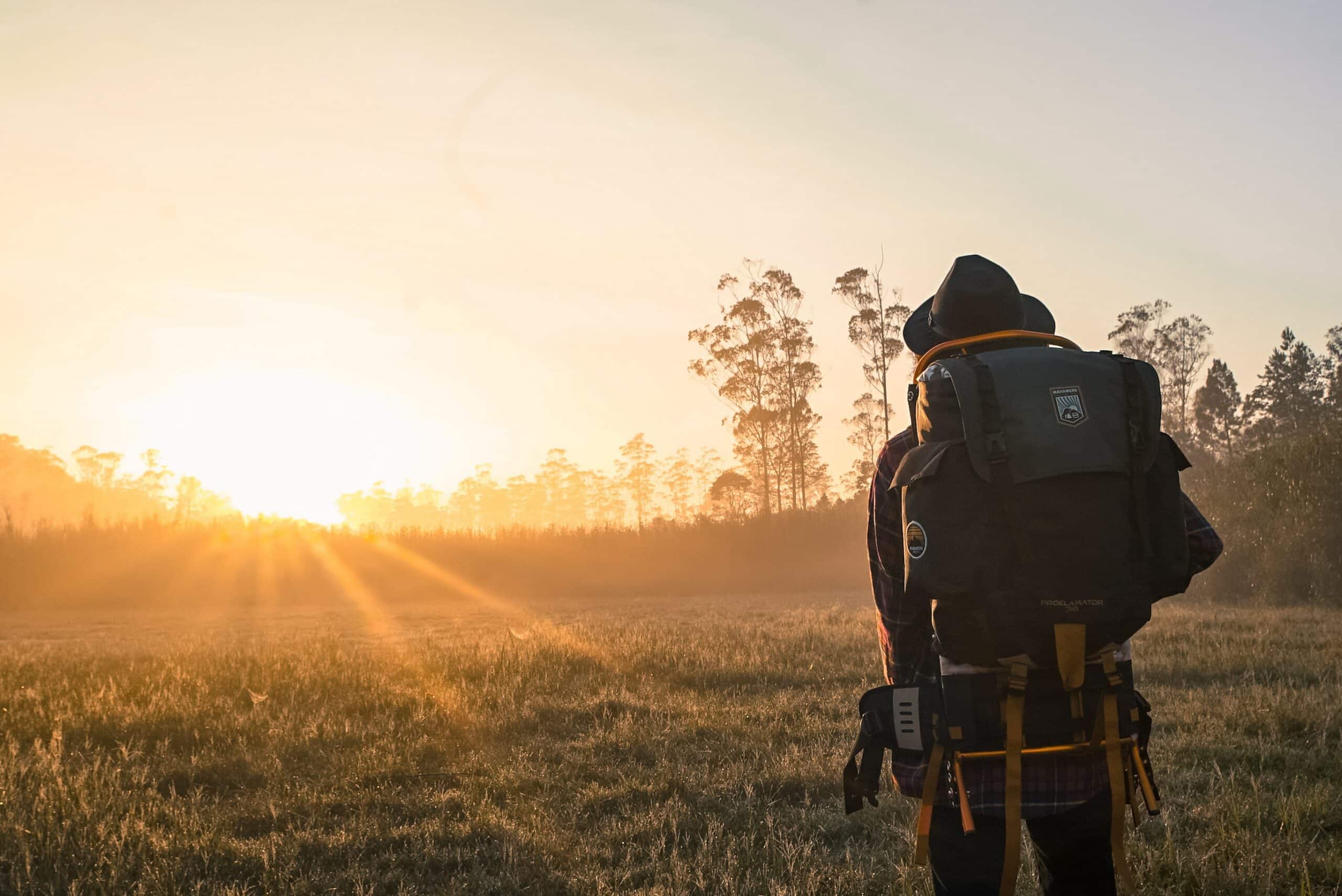 Traveler outdoors