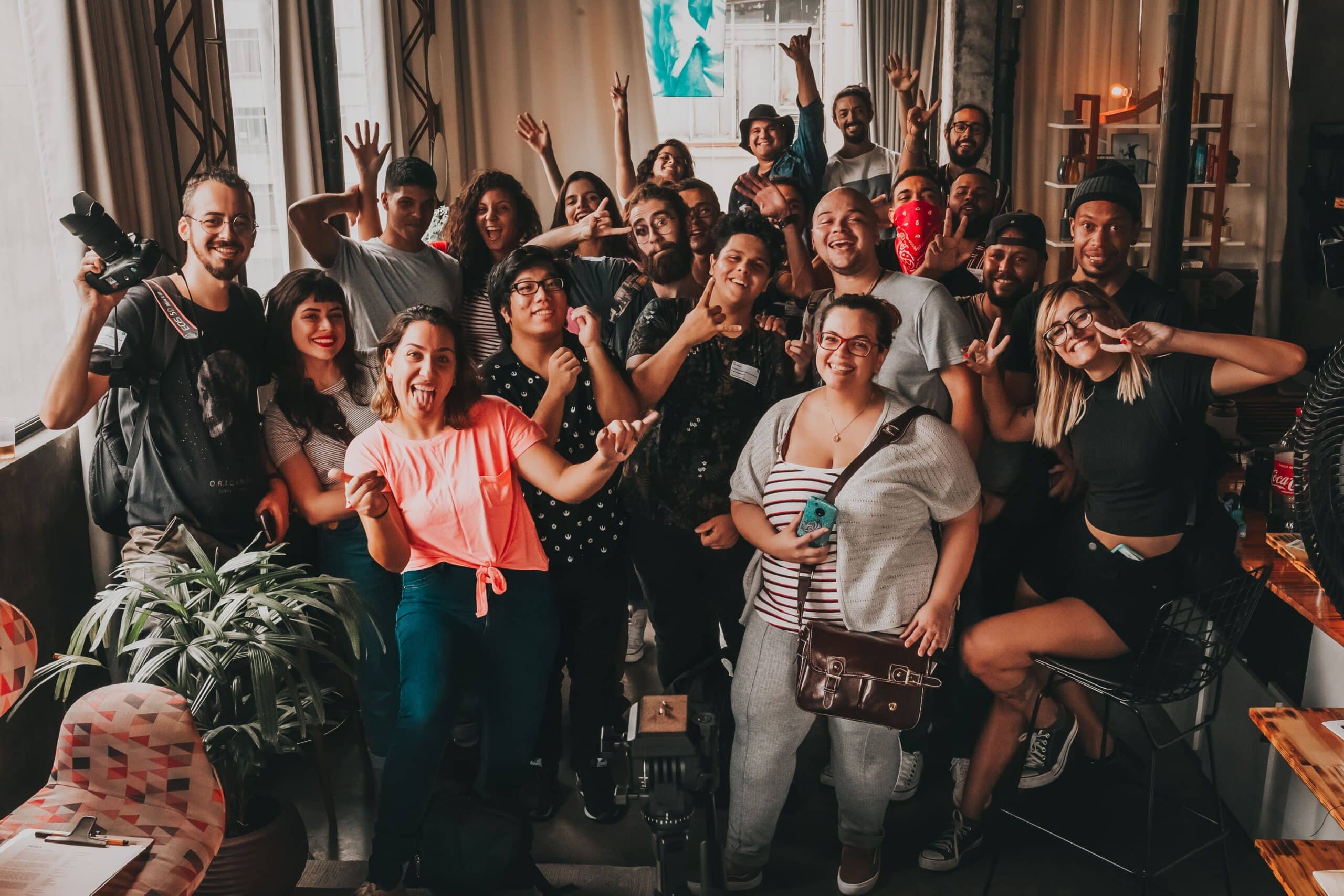 Group of young students that meets up