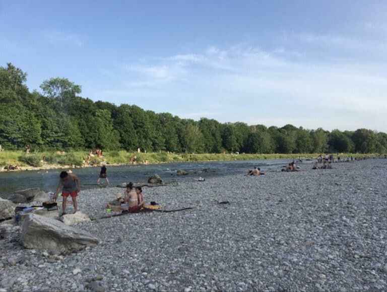 Isar Stone Beach Munich